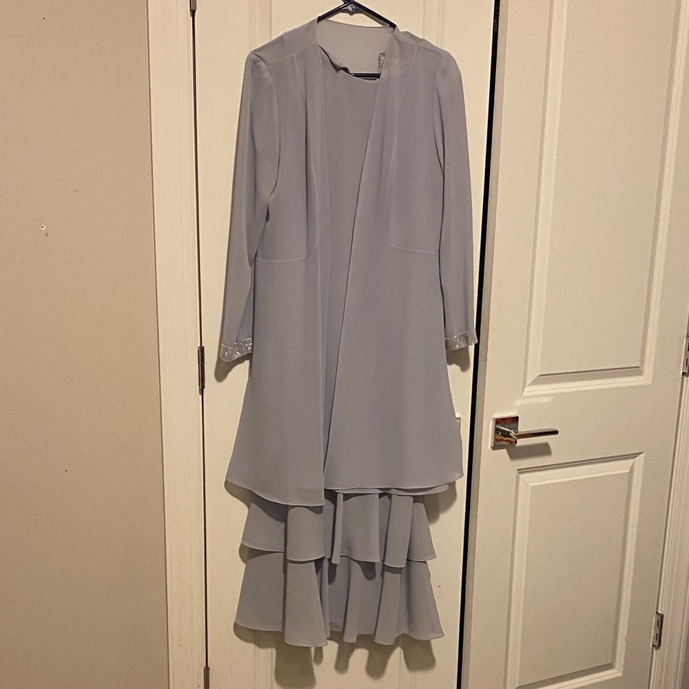 Elegant Light Blue Layered Dress
